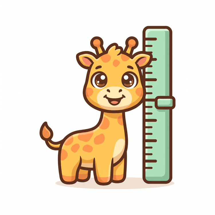 น้องยีราฟกับที่วัดส่วนสูง
